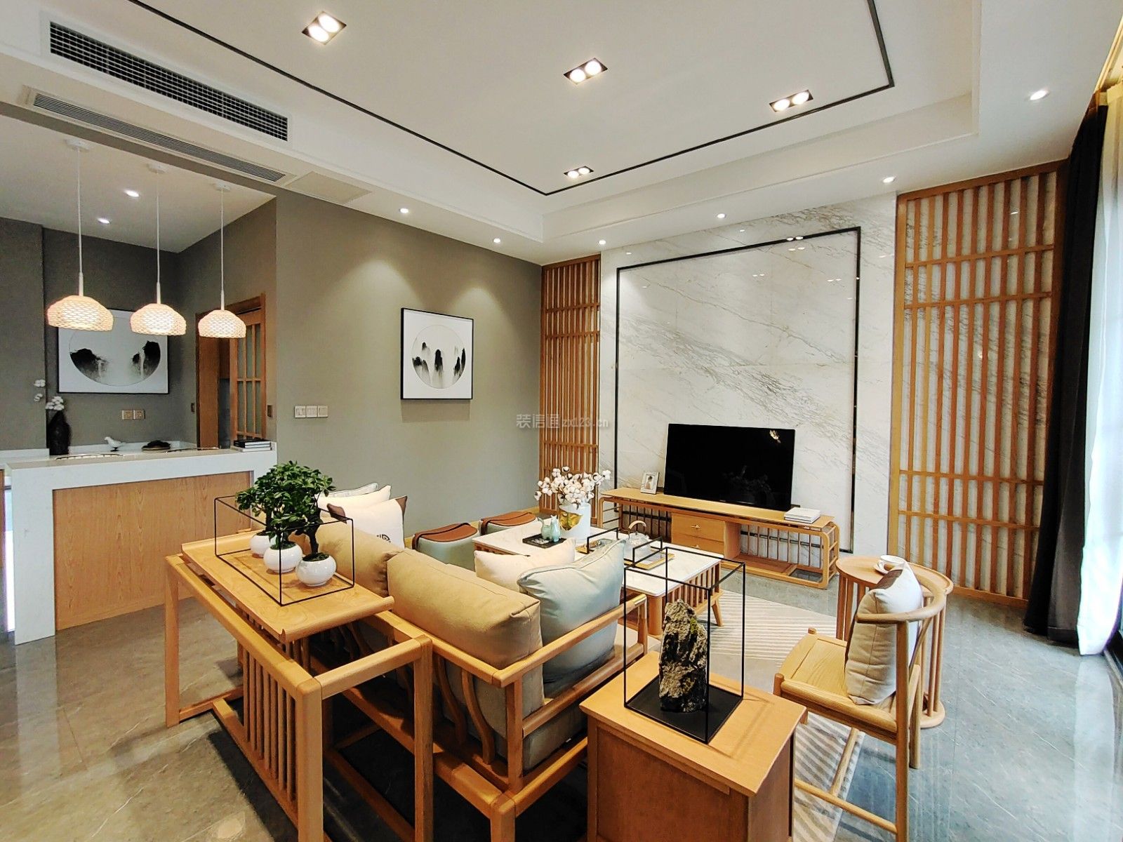 合川北城佳苑新中式風(fēng)格138平米裝修效果圖案例——重慶致遠裝飾設(shè)計